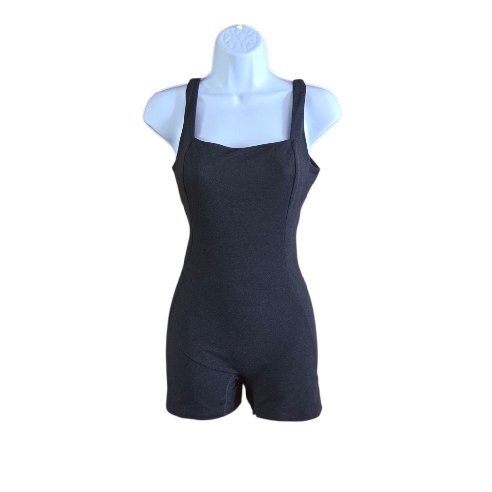 prAna Heavana Hot Spell Shortie Jumpsuit Black Heather Womens Size S Small EPC